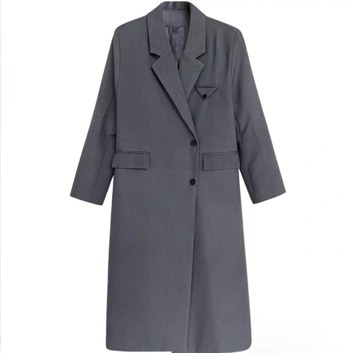 Gray single breasted coat