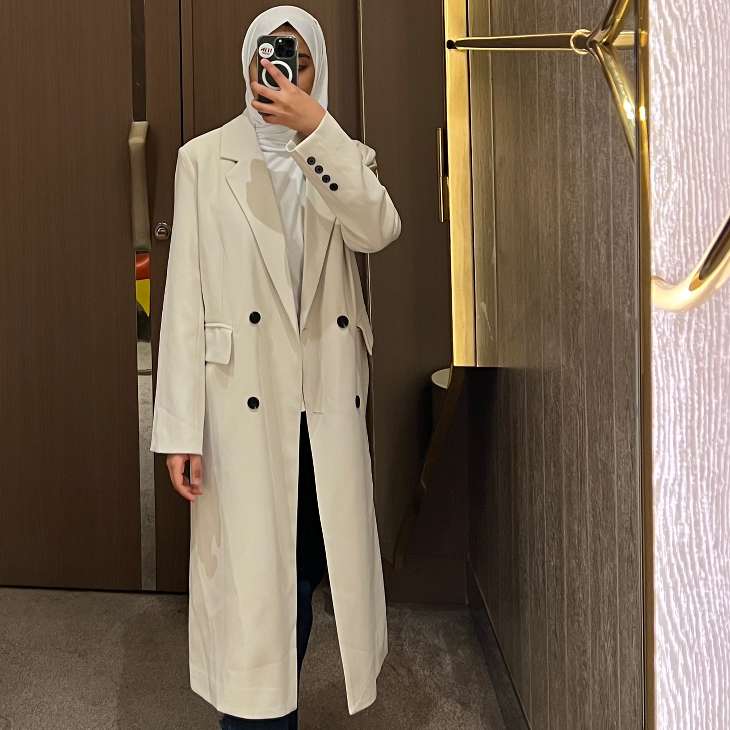 off-white double breasted blazer