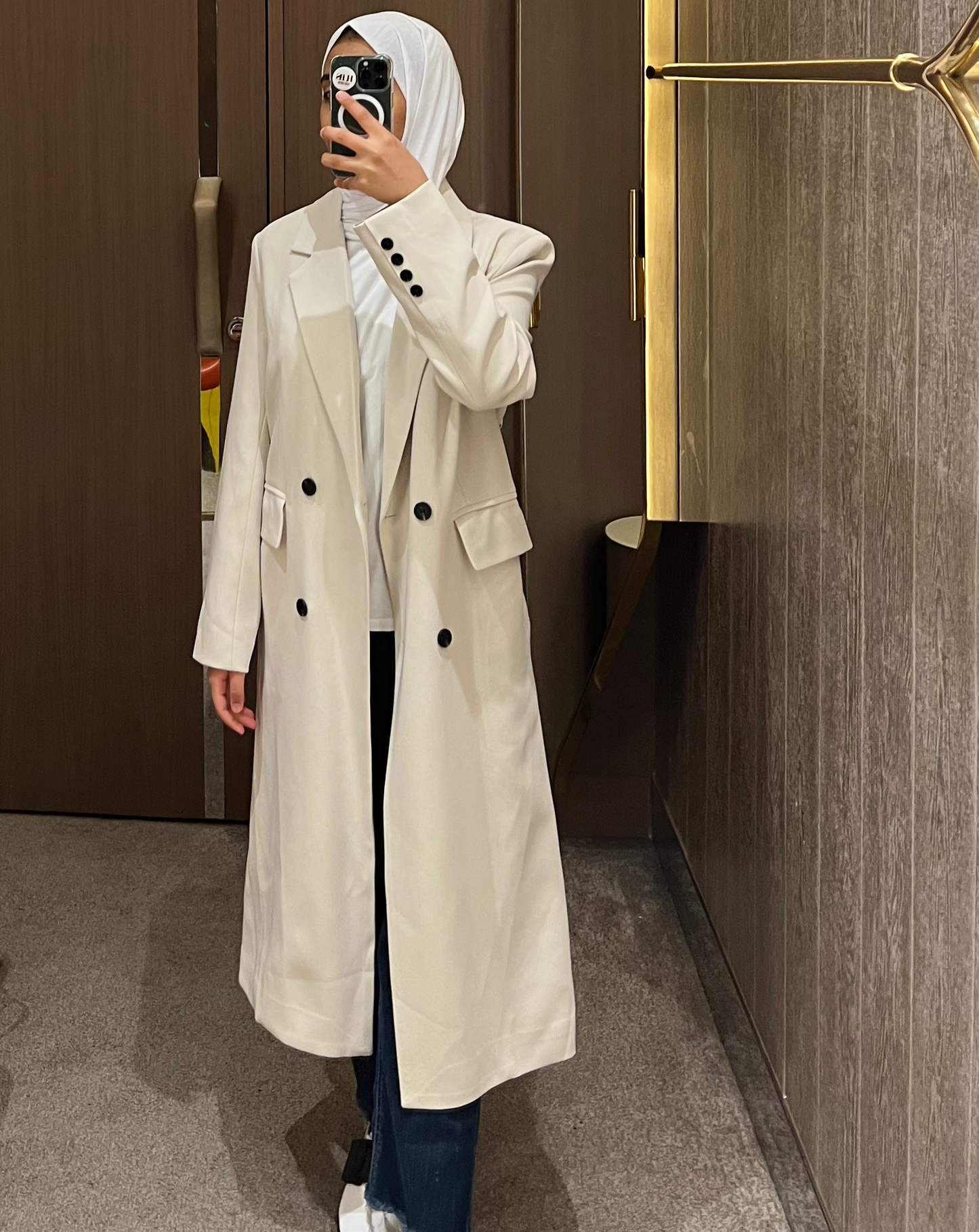 off-white double breasted blazer