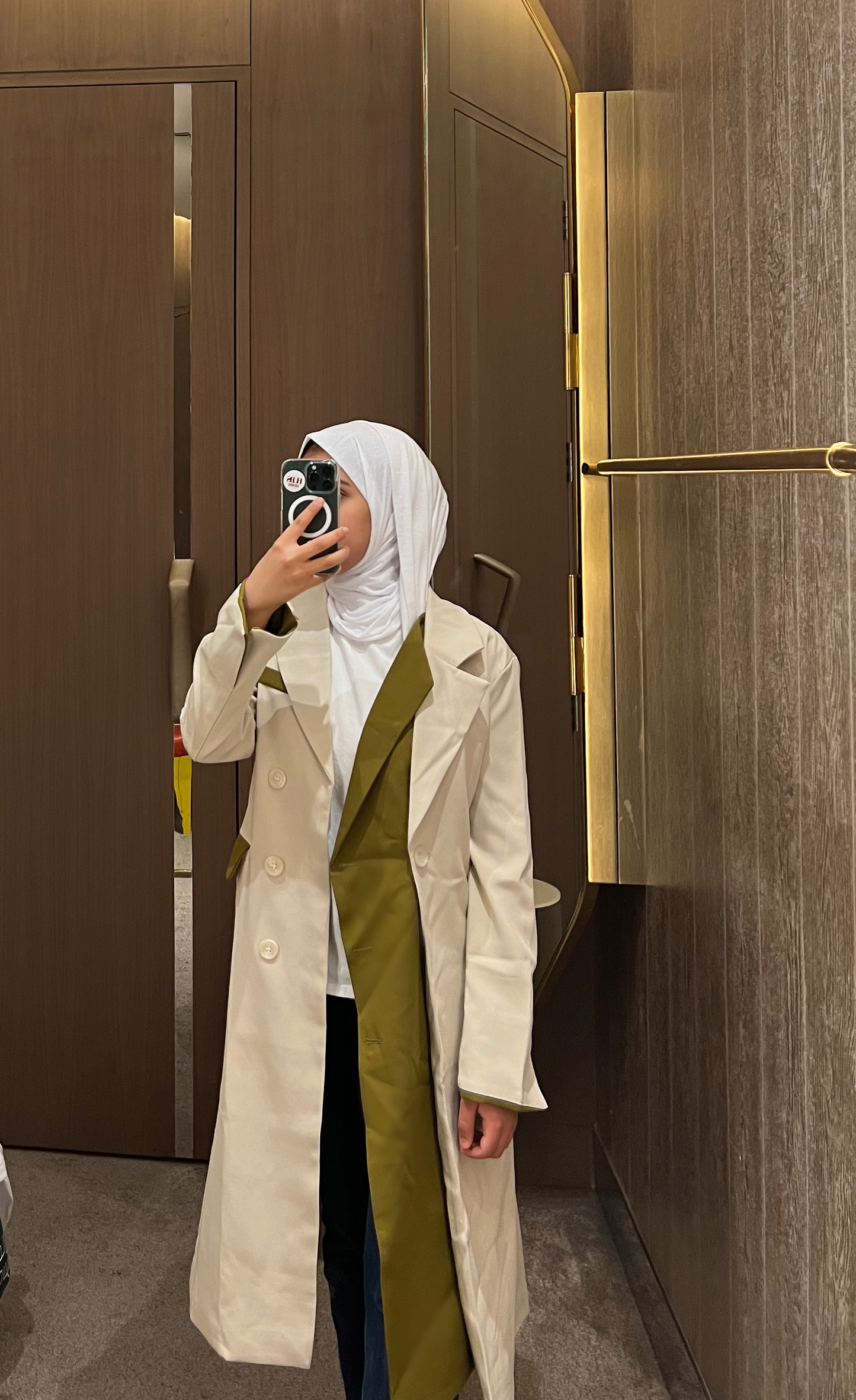 Olive and Beige trench coat