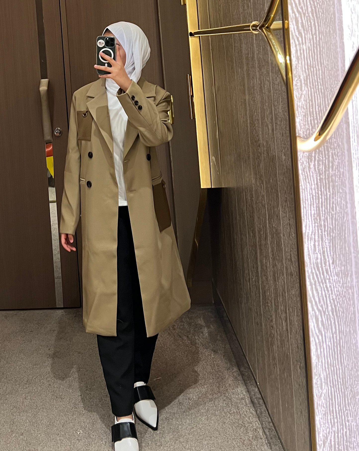 Kaki Mid-length Coat