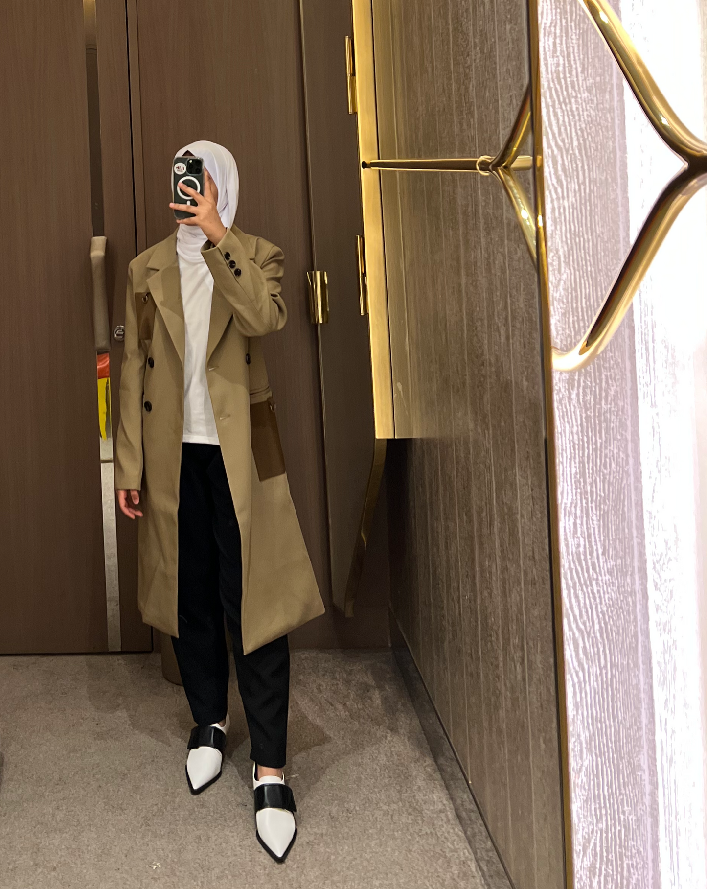 Kaki Mid-length Coat