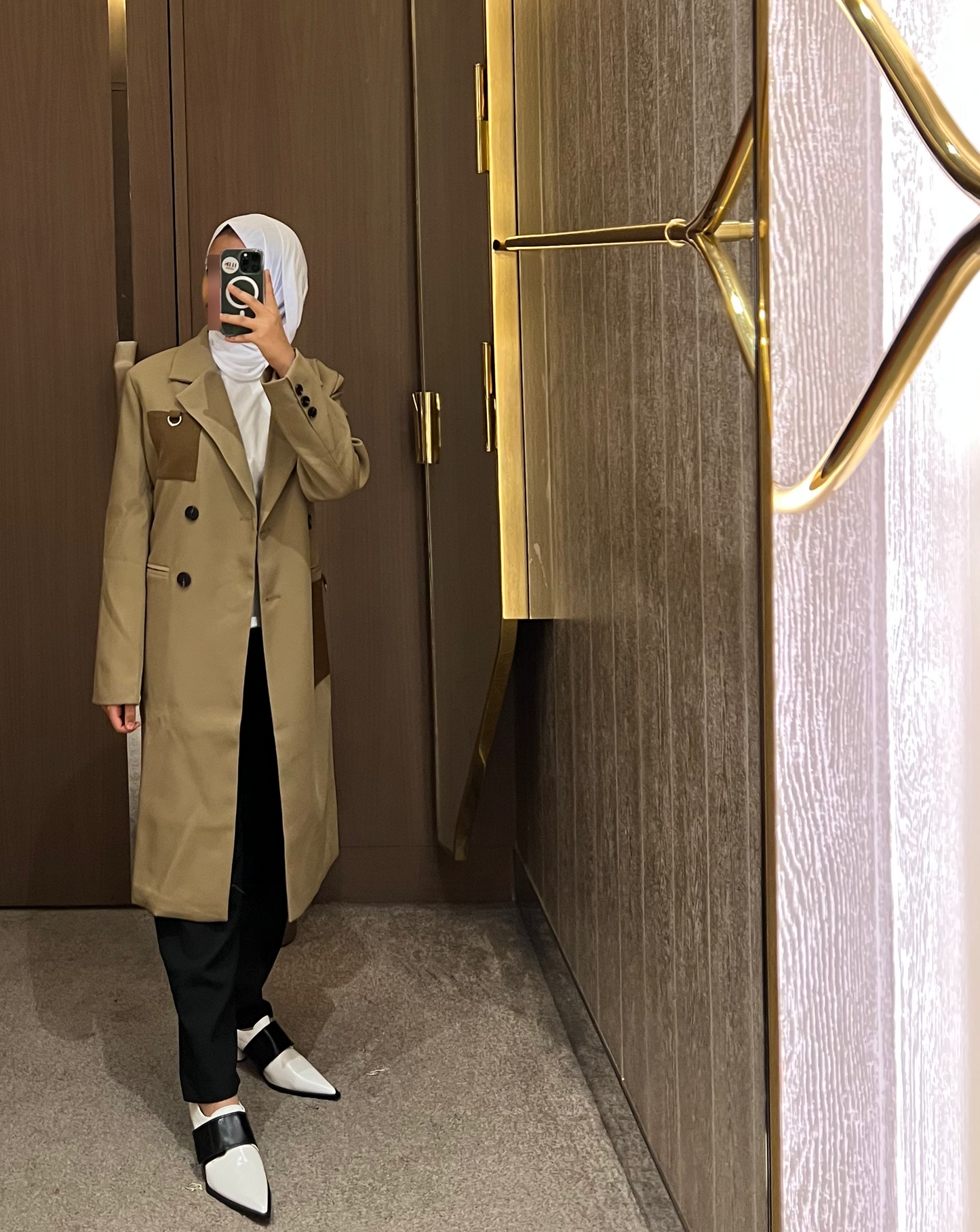 Kaki Mid-length Coat