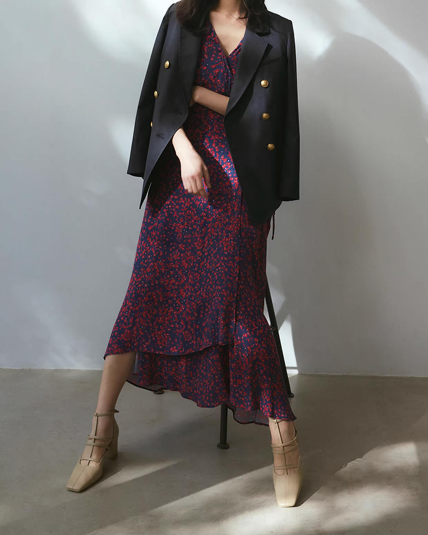 Square-toe French Chunky Heels