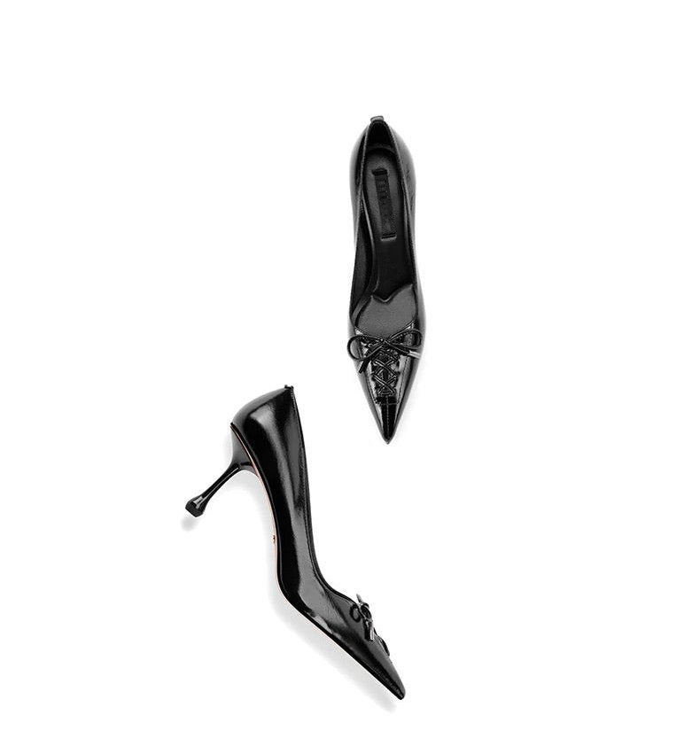 Black Lace-Up Stiletto