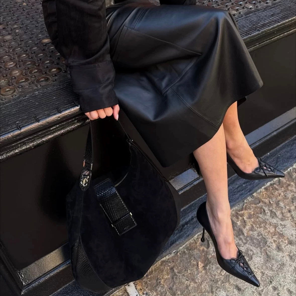 Black Lace-Up Stiletto